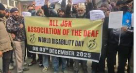 Disabled persons protest in Srinagar, demand social and economic rights