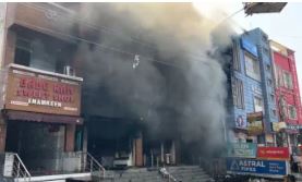 Fire damages three shops in Jammu