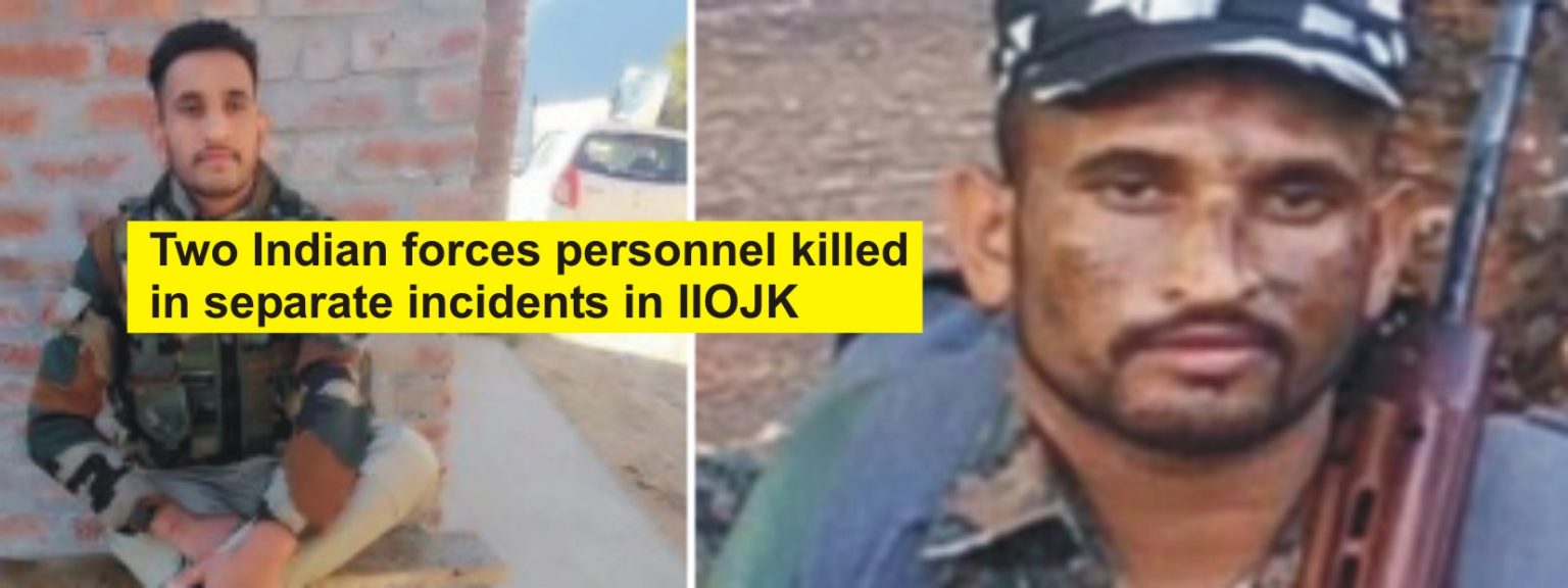 Two Indian forces personnel killed in separate incidents in IIOJK